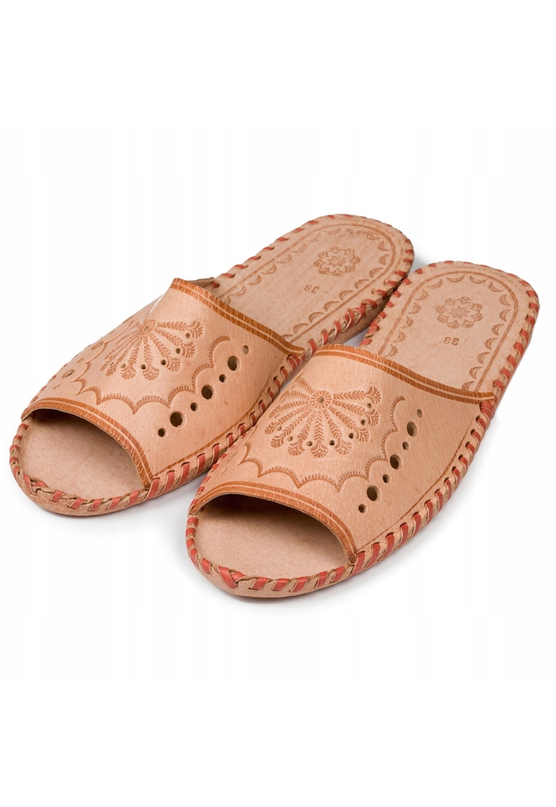 Papuci - Piele - Maro