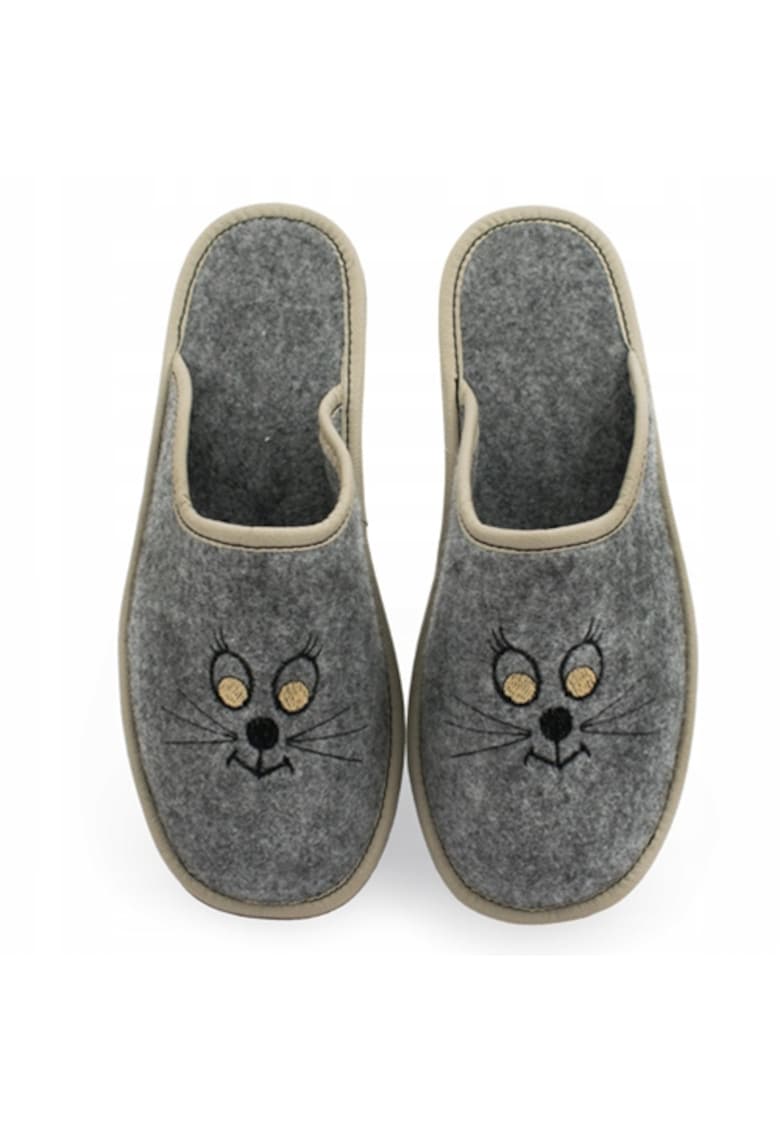 Papuci dama - Fetru - Gri2