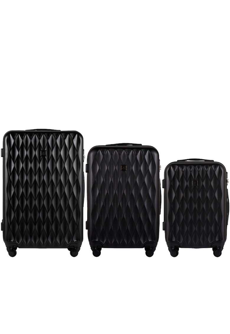 Set 3 trolere - ABS - 97 l - Negru