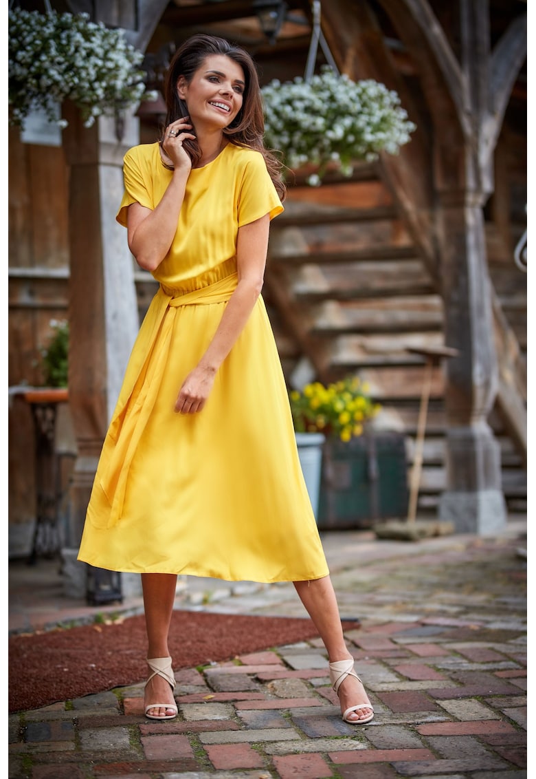 Rochie - Viscoza - Galben - Galben