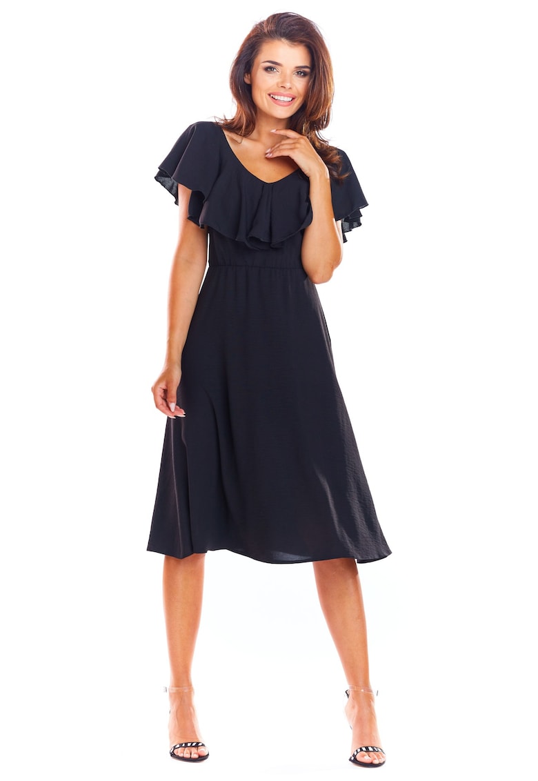 Midi Rochie Maneca scurta - Evazat A304