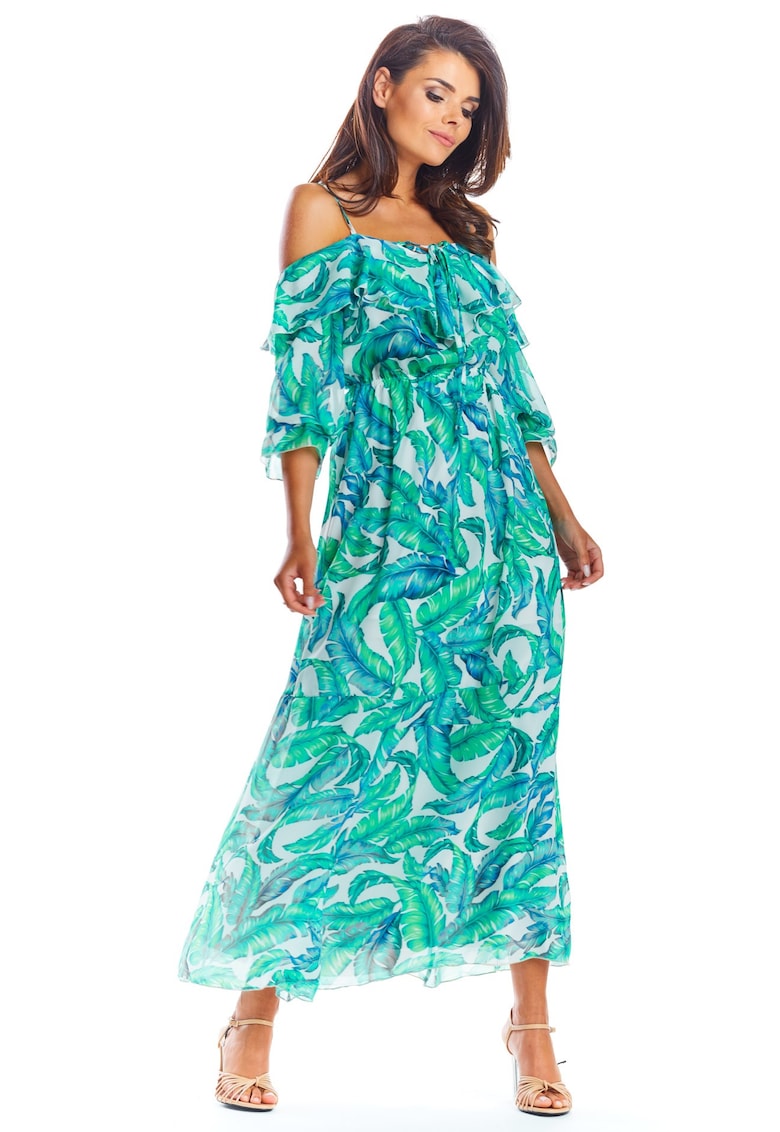 Rochie florala de dama - Igraidine - verde -