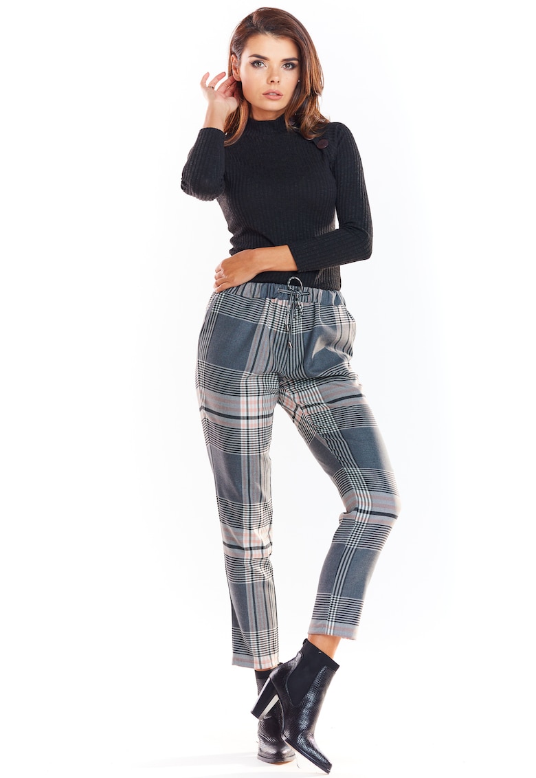 Pantaloni Poliester - Gri - Gri deschis