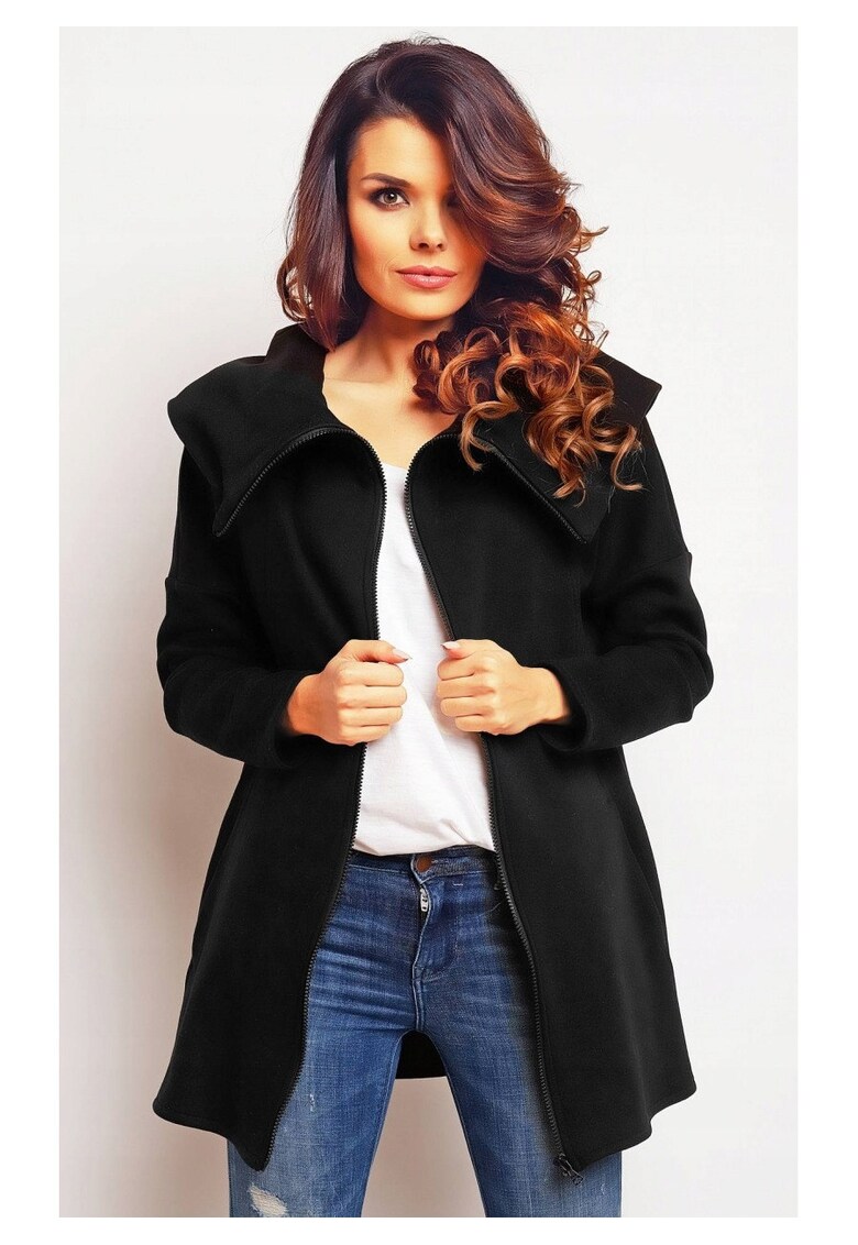 Hanorac dama - Bumbac/Elastan - Negru1