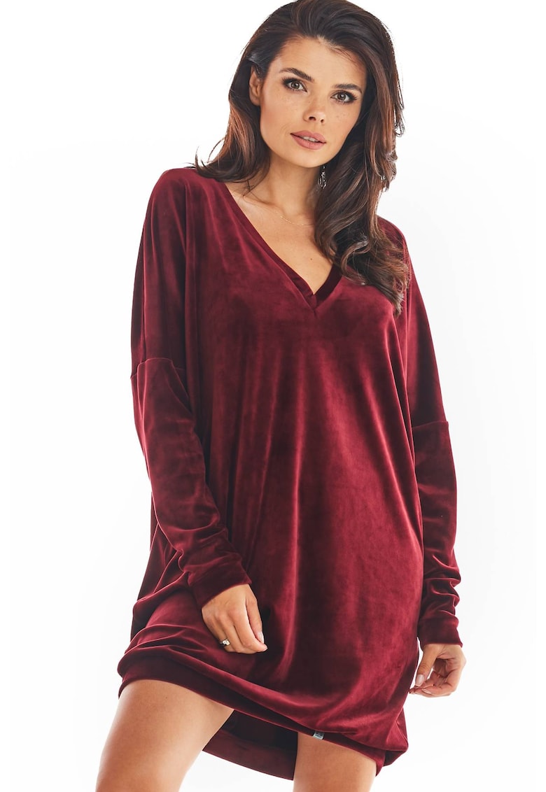 Rochie dama - poliester - visiniu -