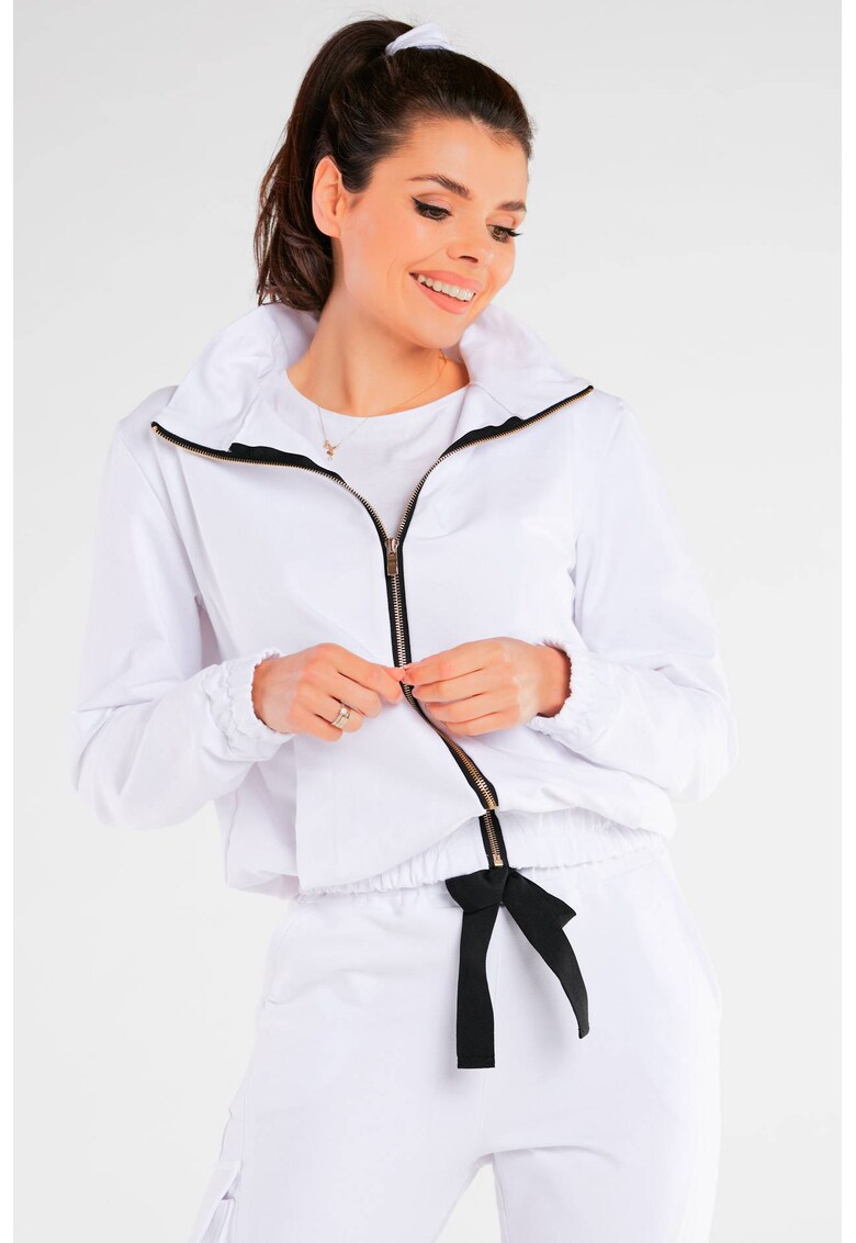 Hanorac dama - Bumbac/Elastan - Alb