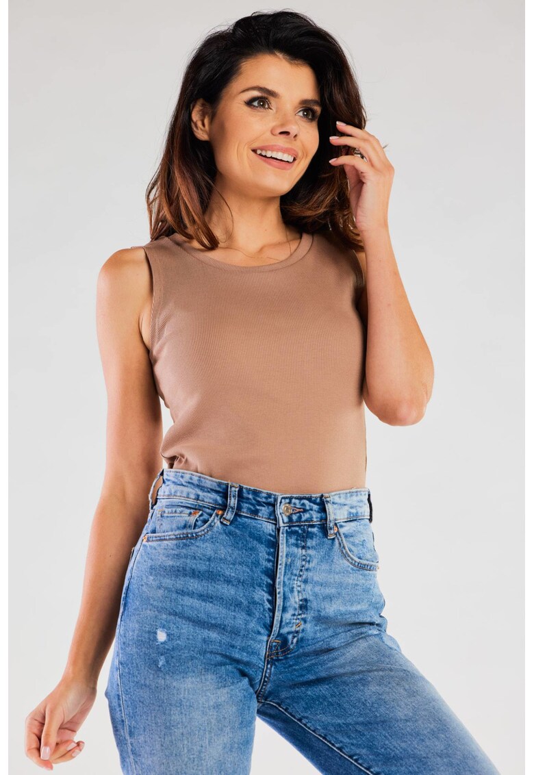 Tricou dama - Bumbac/Elastan - Bej - Bej