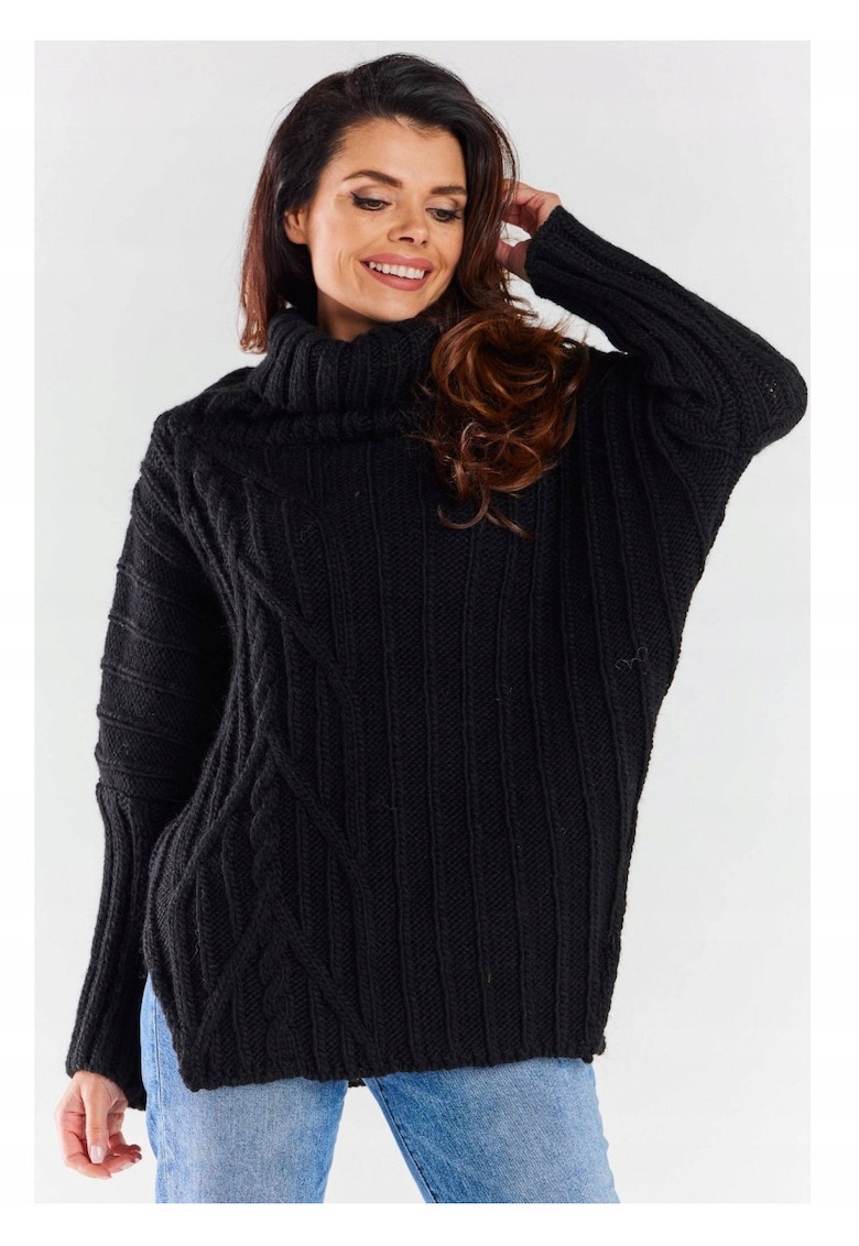 Pulover - Poliacril - Negru -