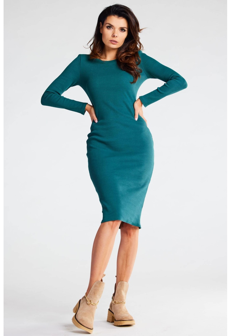 Rochie - Bumbac/Elastan - Albastru - Albastru