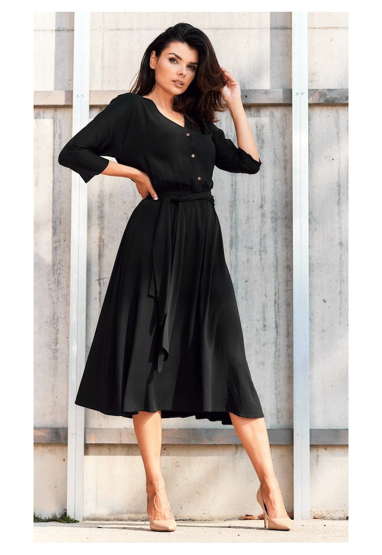 Rochie dama - Viscoza - Negru - Negru