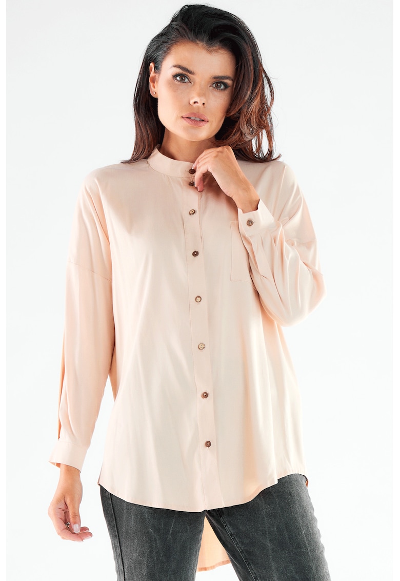 Camasa dama - Viscoza - Alb - Bej