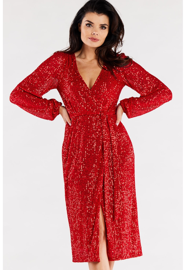 Rochie - Poliester - Rosu - Rosu