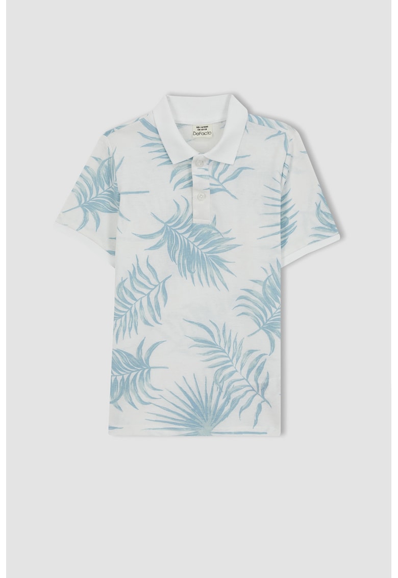 Tricou polo cu model cu frunze