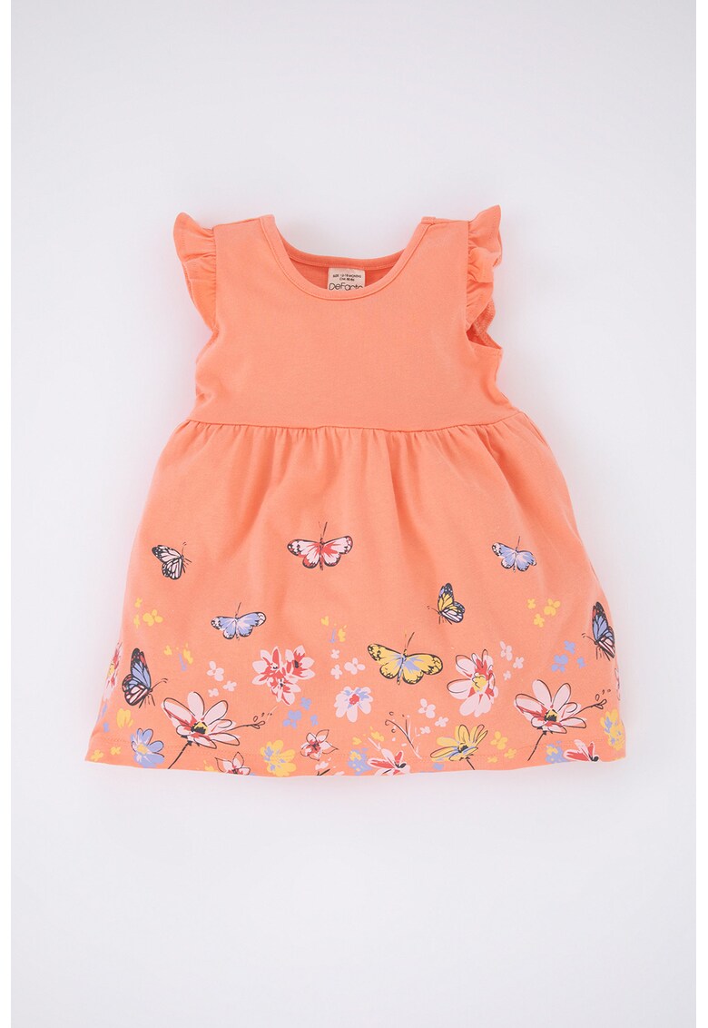 Rochie evazata cu imprimeu cu fluturi