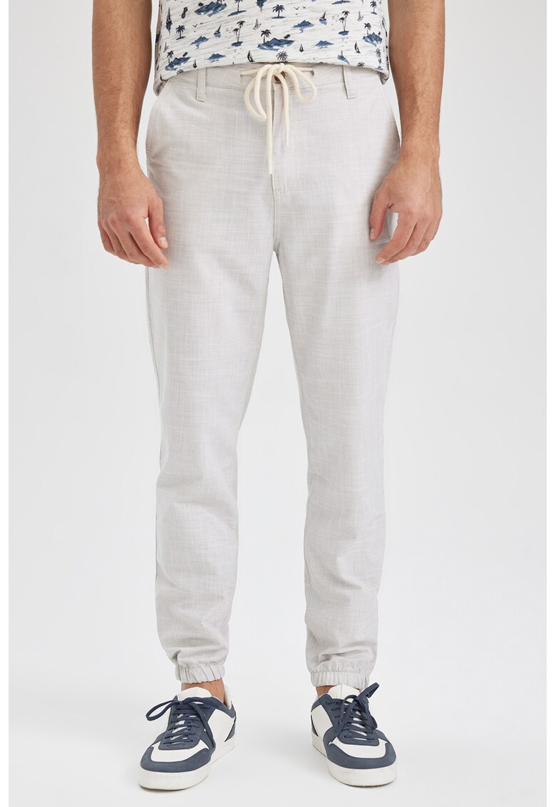Pantaloni conici cu snur in talie
