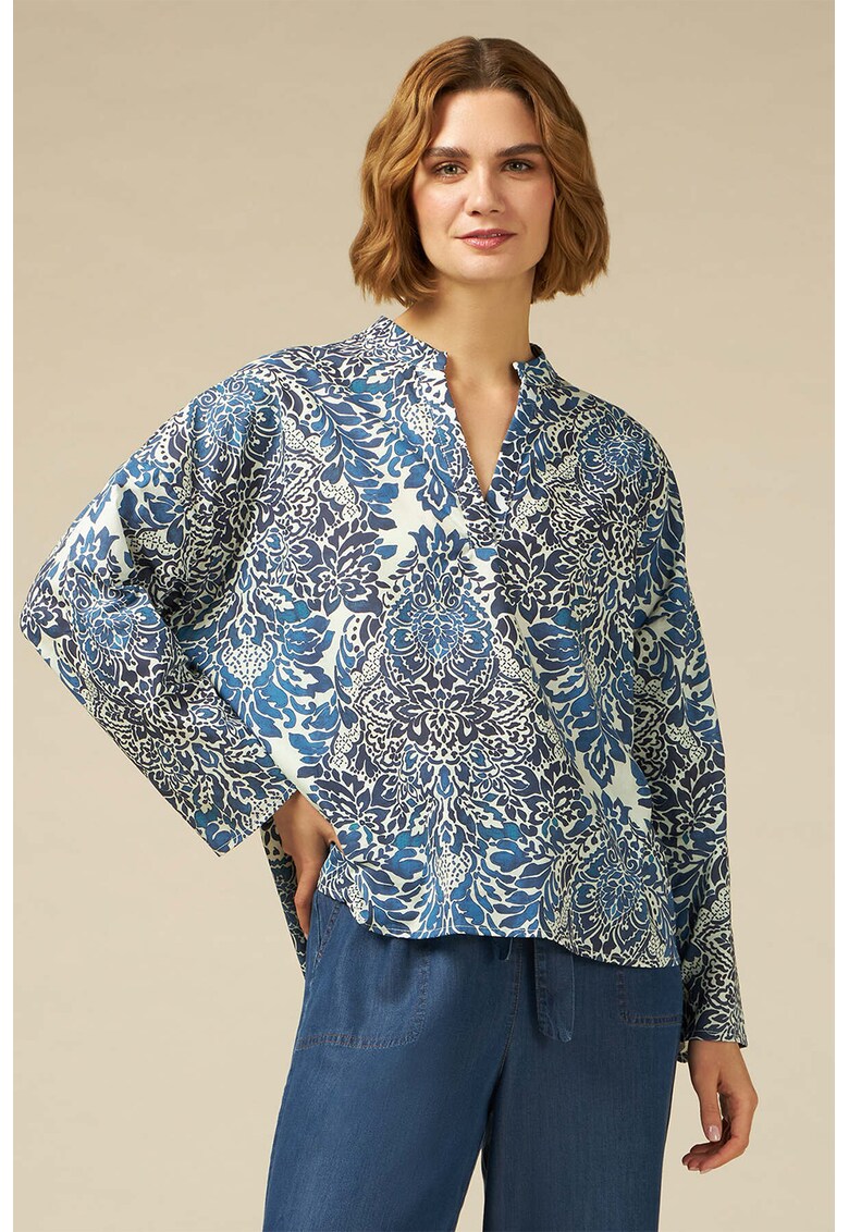 Bluza cu imprimeu paisley si decolteu in V