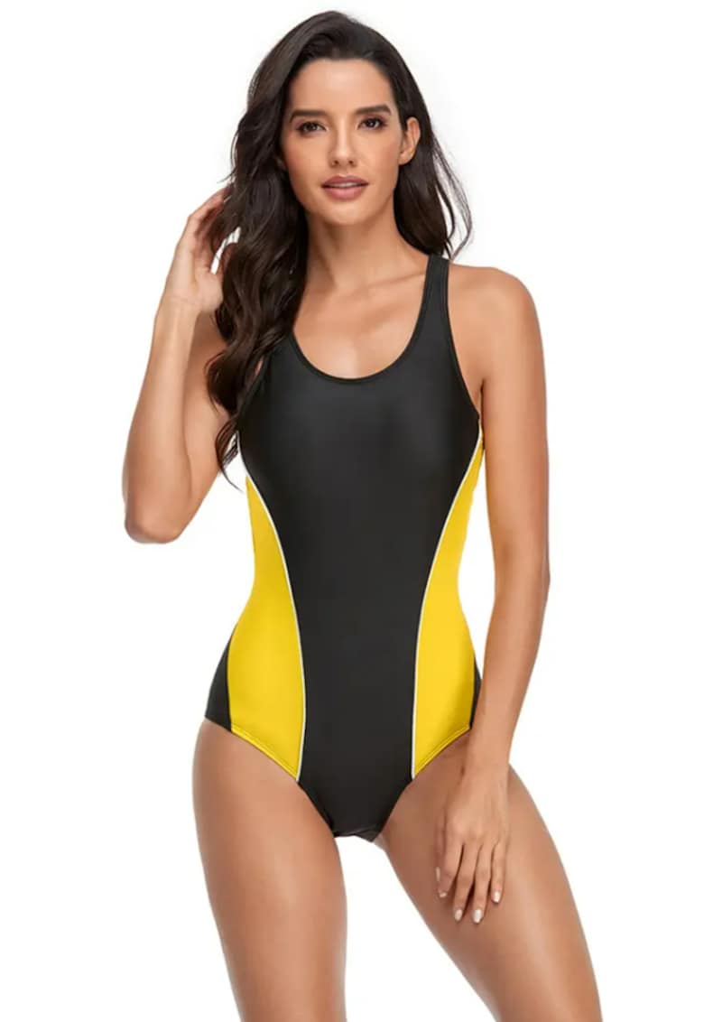 Costum de baie dama - o piesa - model sportiv - M2 - decupaj la spate - EFAYN