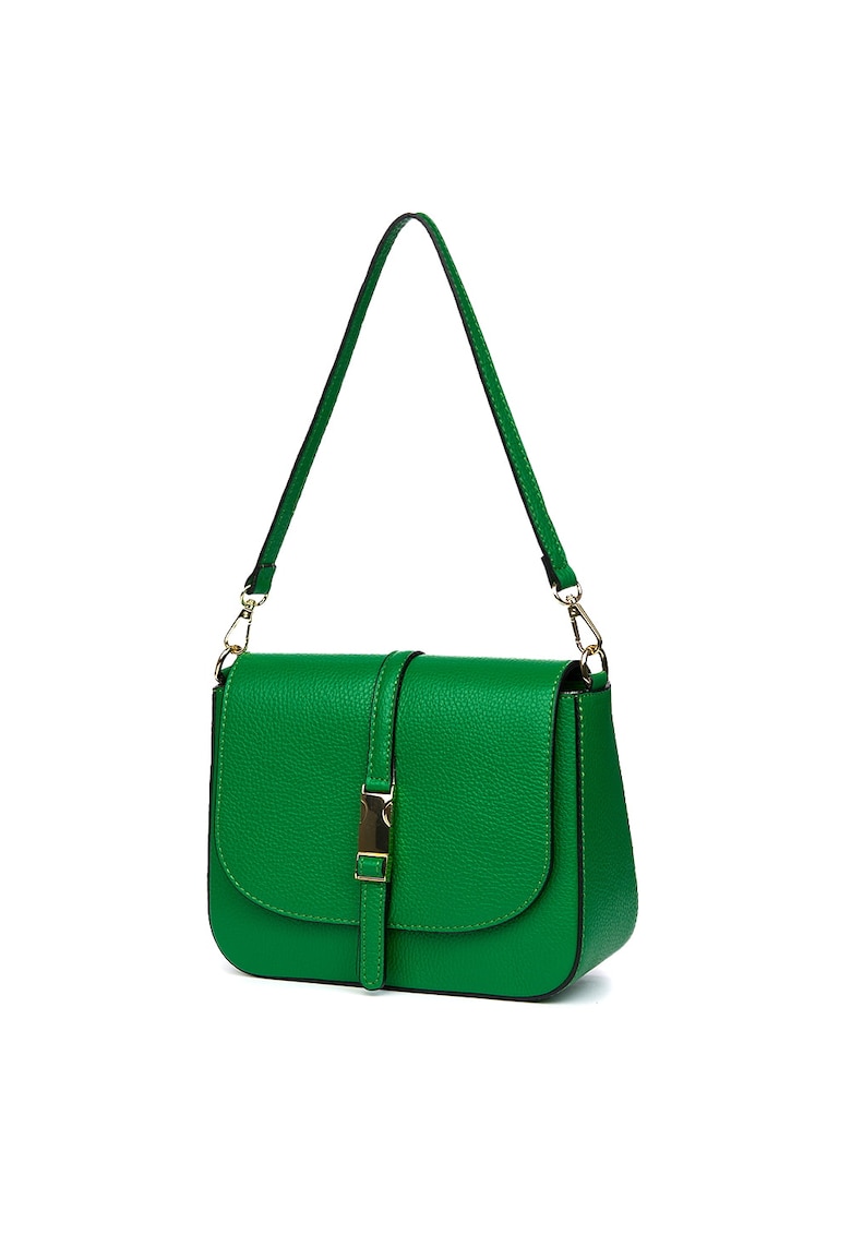 Poseta din piele naturala Aretha fucsia - Verde