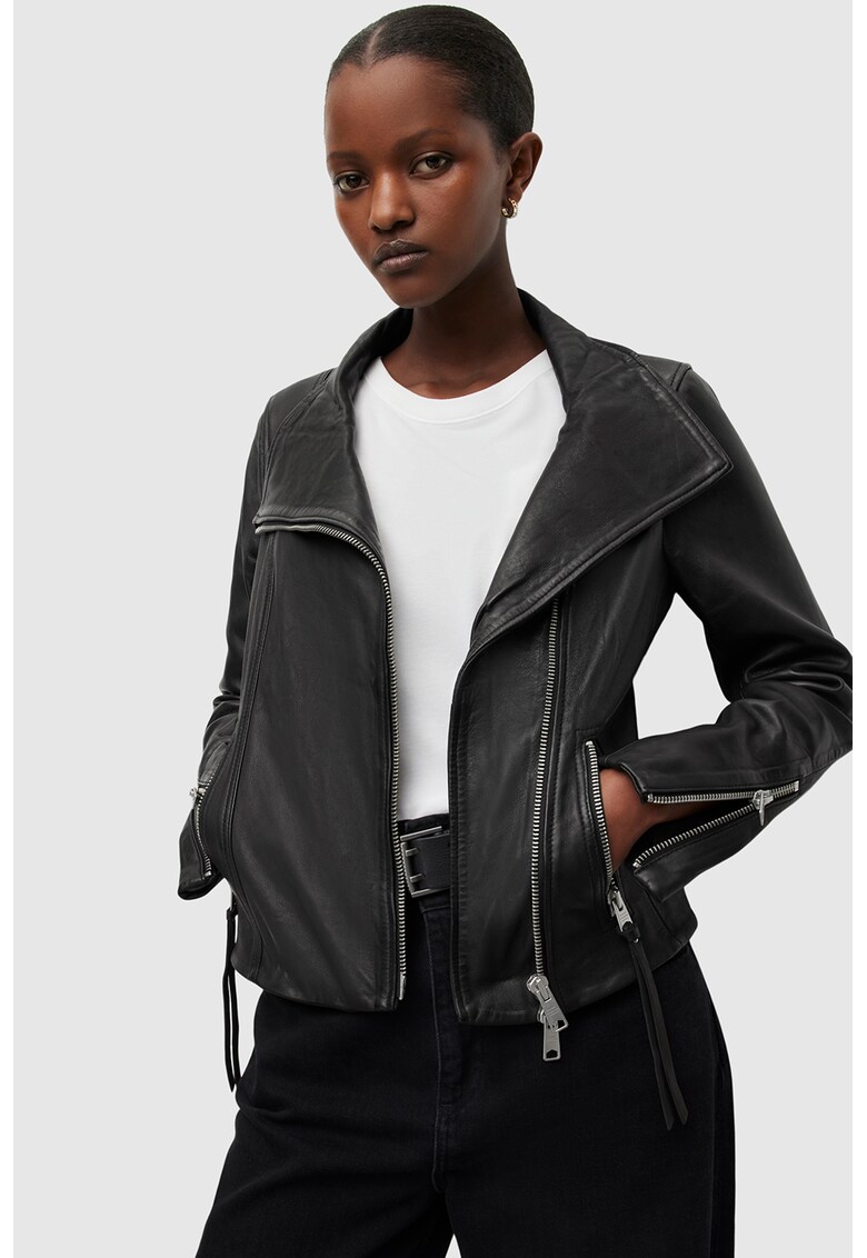 AllSaints Кожено яке Ellis с джобове встрани за Жени AllSaints Кожено яке Ellis с джобове встрани за Жени