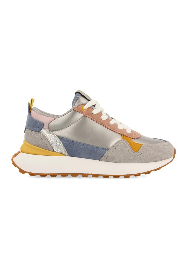 Pantofi sport cu model colorblock si garnituri de piele intoarsa Uderns