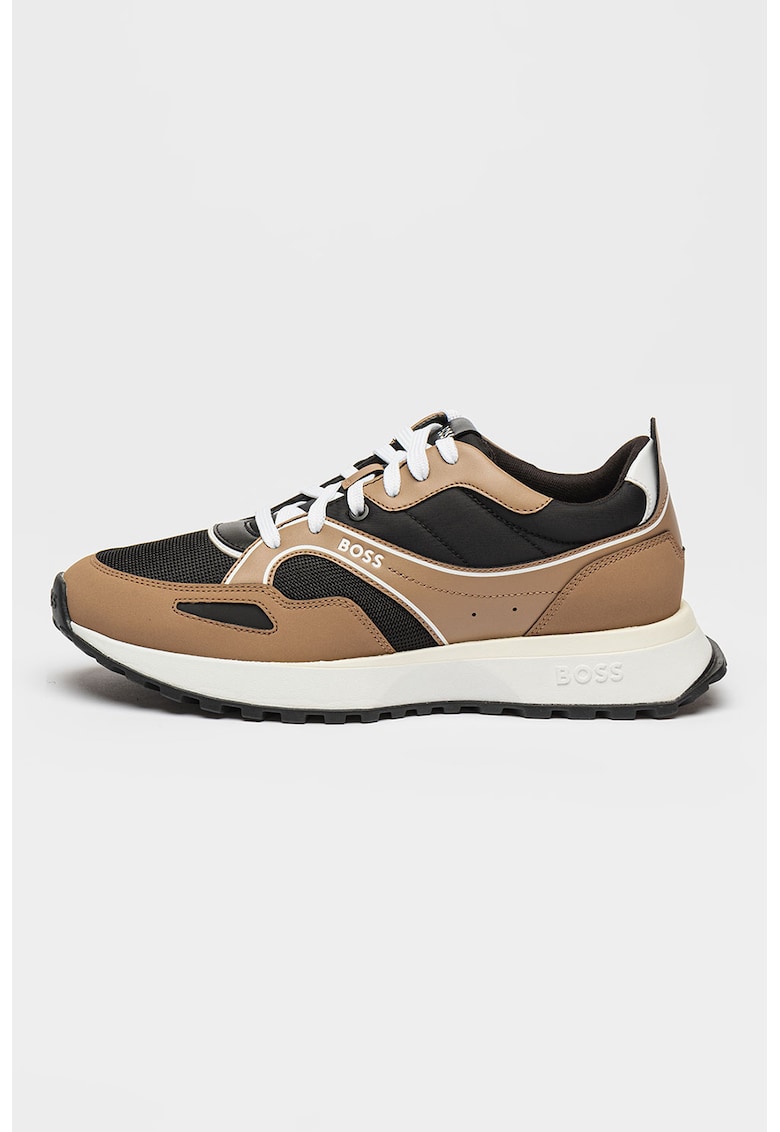 Pantofi sport de piele ecologica cu insertii textile Jonah