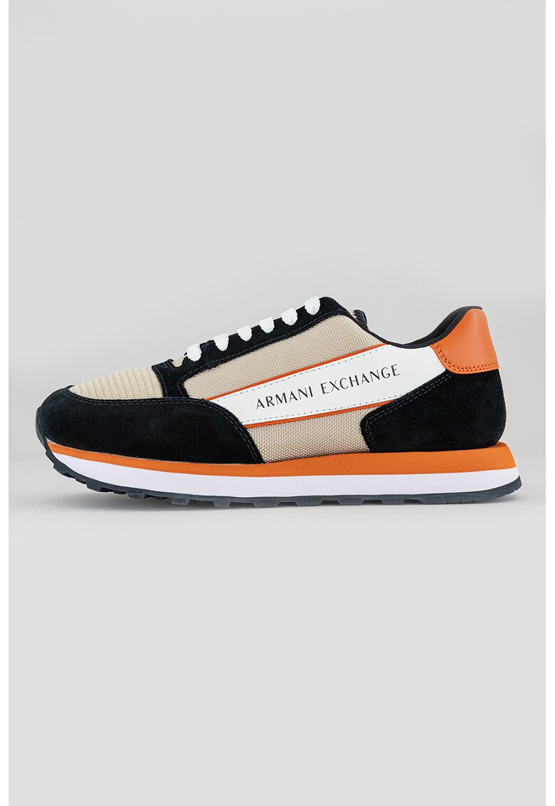 Pantofi sport cu detalii din piele intoarsa