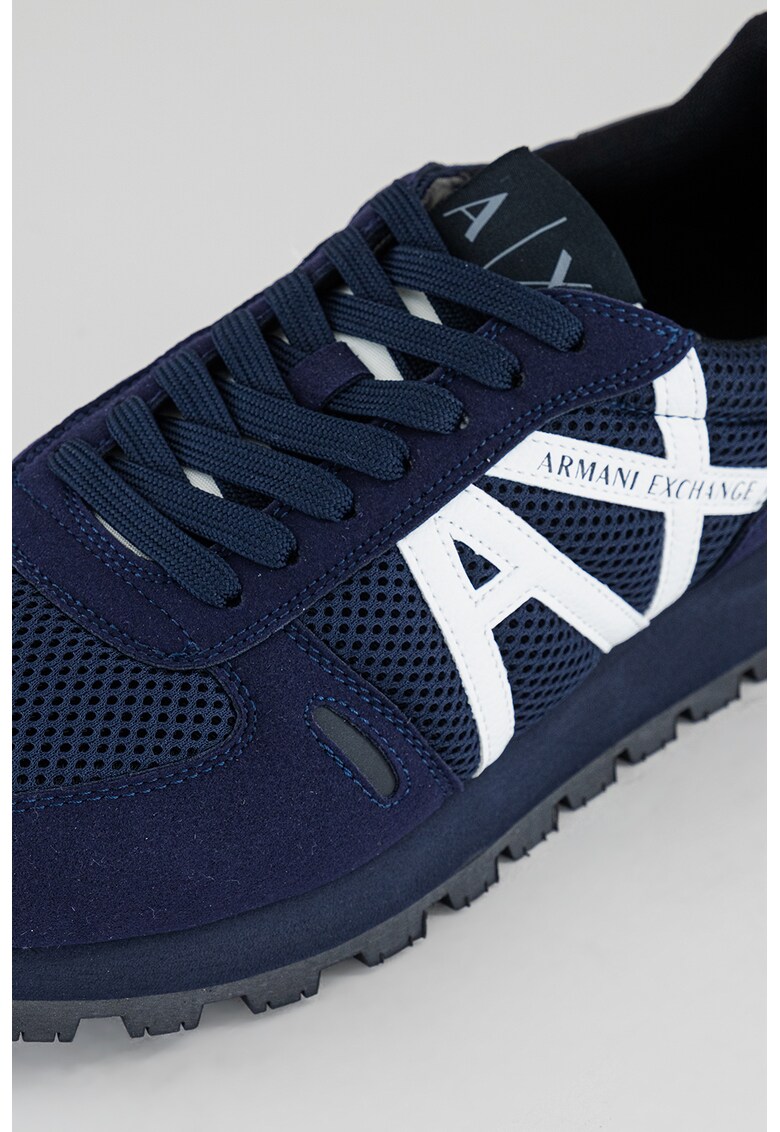 Pantofi sport de piele ecologica si plasa