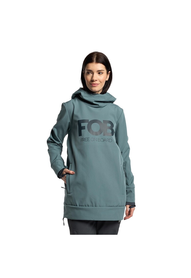 Geaca snowboard dama albastru - H4Z22-SFD001F - Verde