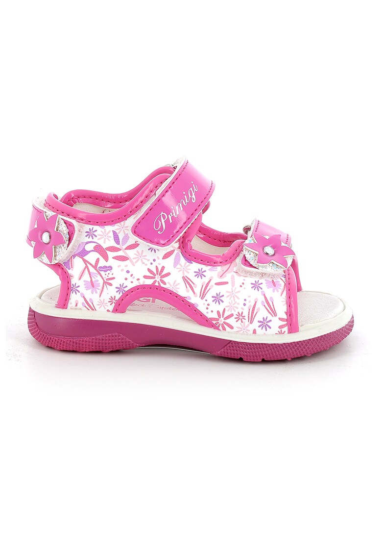 Sandale cu velcro si model floral