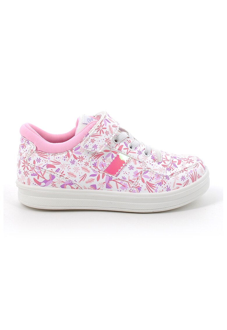 Pantofi sport de piele ecologica cu model floral