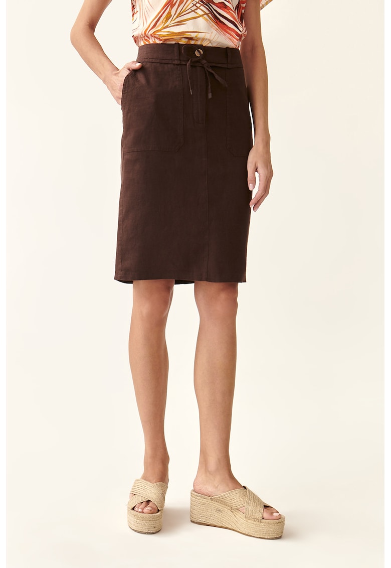 Fusta de in cu talie inalta