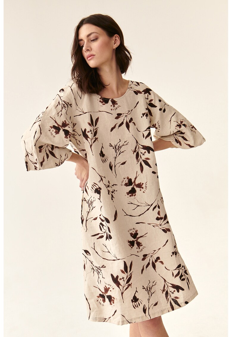 Rochie midi de in cu model floral