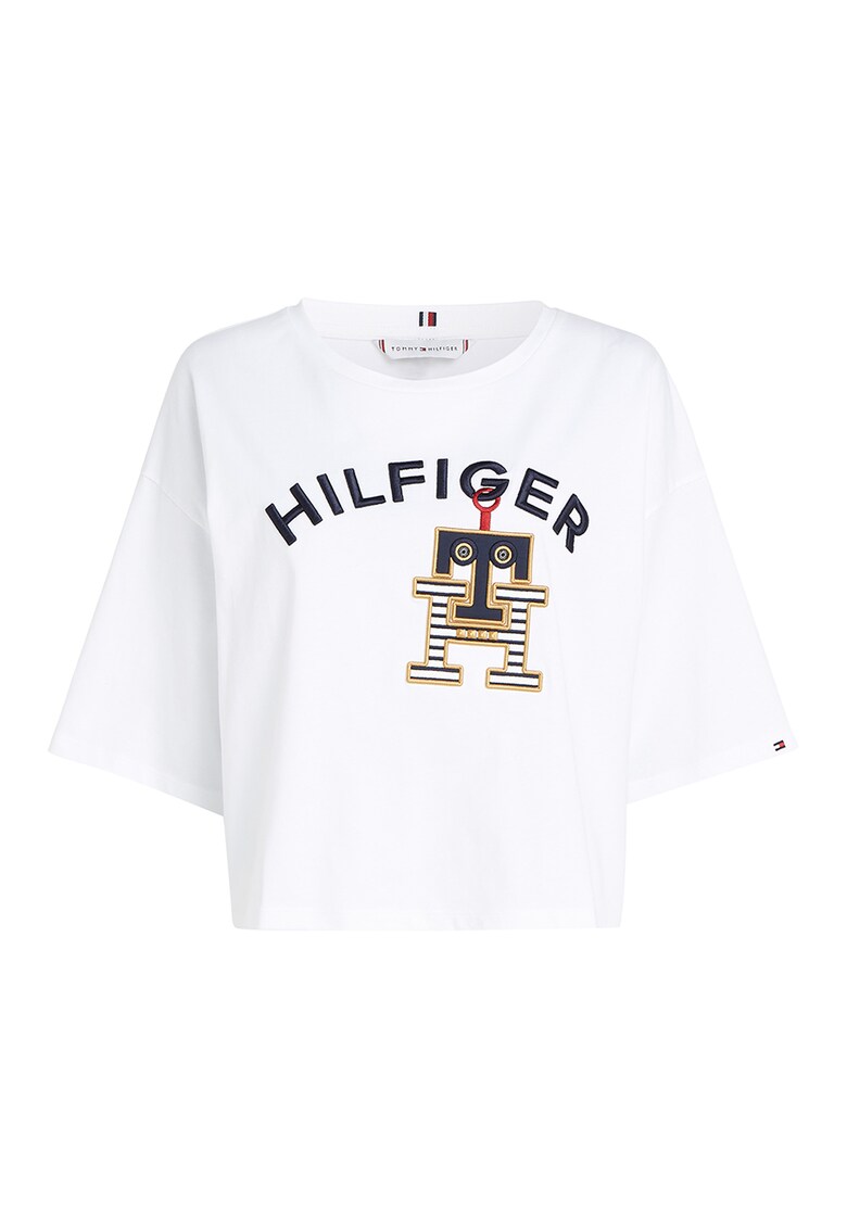 Tommy Hilfiger Къса памучна тениска с лого за Жени Tommy Hilfiger Къса памучна тениска с лого за Жени