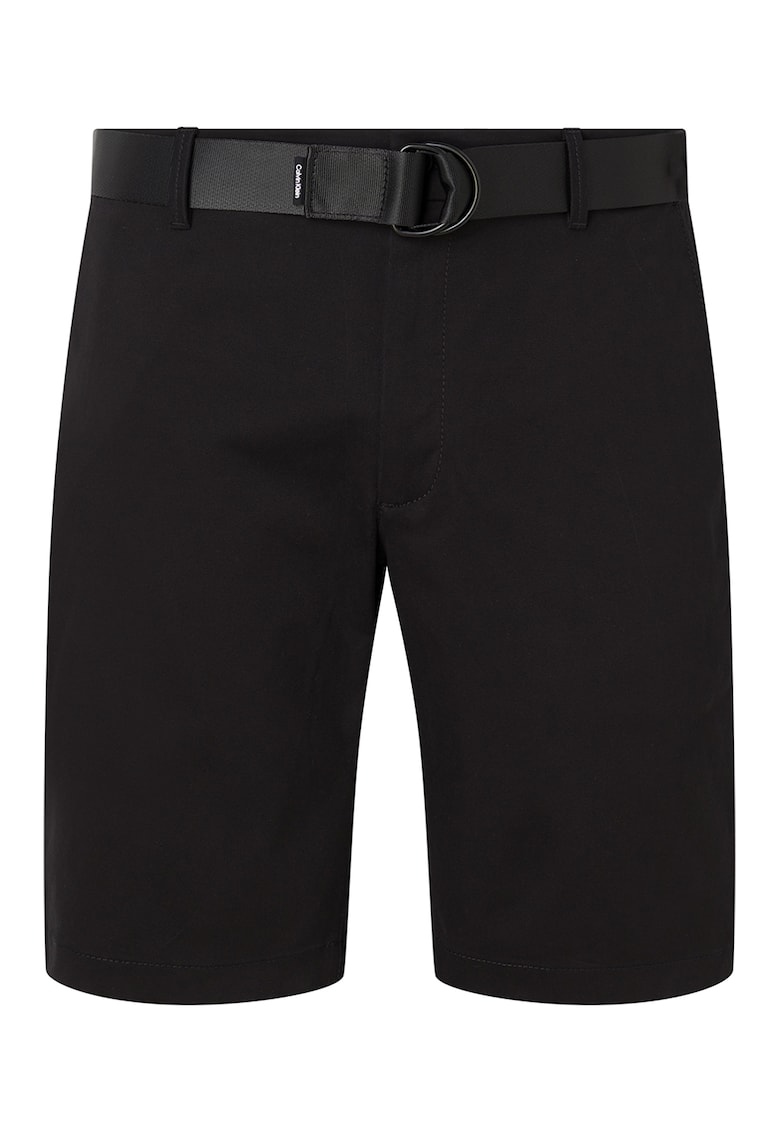 Pantaloni scurti chino slim fit din amestec de bumbac organic - Negru