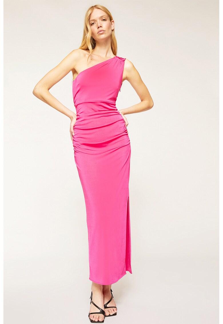 Rochie cu decolteu pe un umar si slit lateral