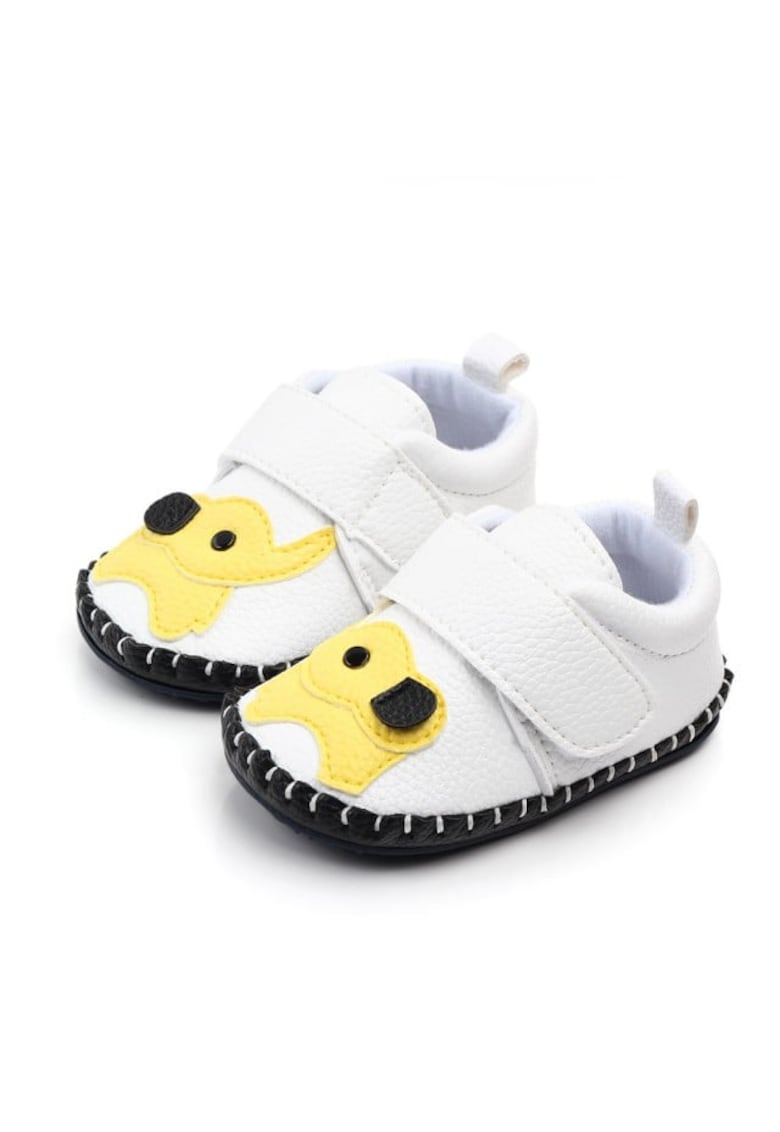 Pantofi Model Elefantel - Velcro - Elegant - Piele ecologica - Baieti - Alb
