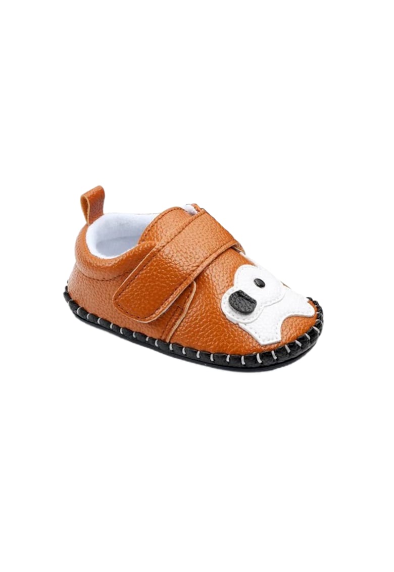 Pantofi Pentru Baieti - Model Elefantel - Elegant - Piele ecologica - Velcro - Maro