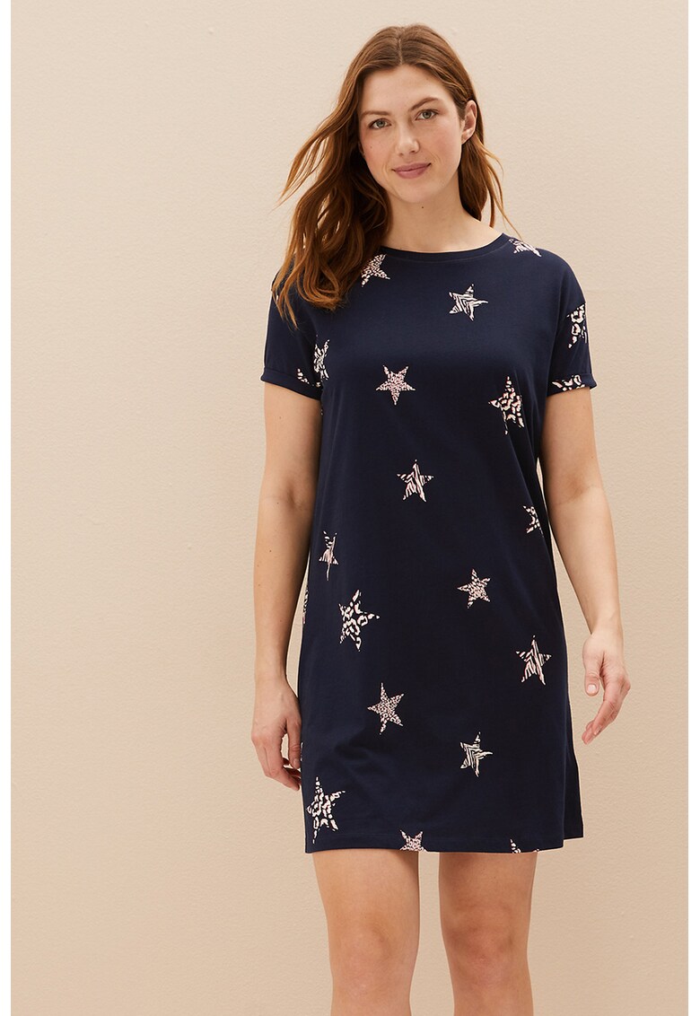  Camasa de noapte - de bumbac - cu model cu stele 
