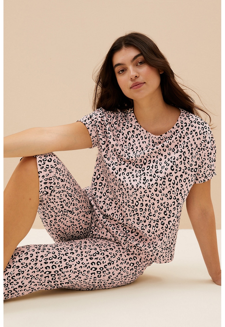  Pijama de bumbac cu animal print 