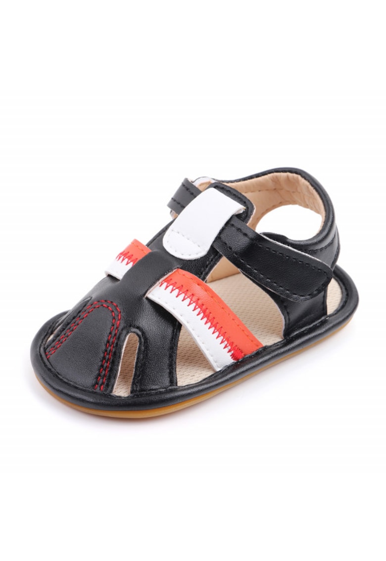 Sandale Pentru Baietei - Cu Dungi - Casual - Piele ecologica - Negru