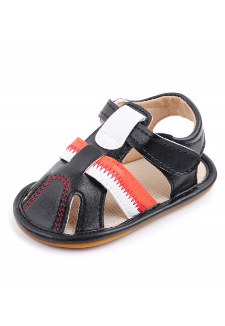 Sandale Pentru Baietei - Cu Dungi - Casual - Piele ecologica - Negru