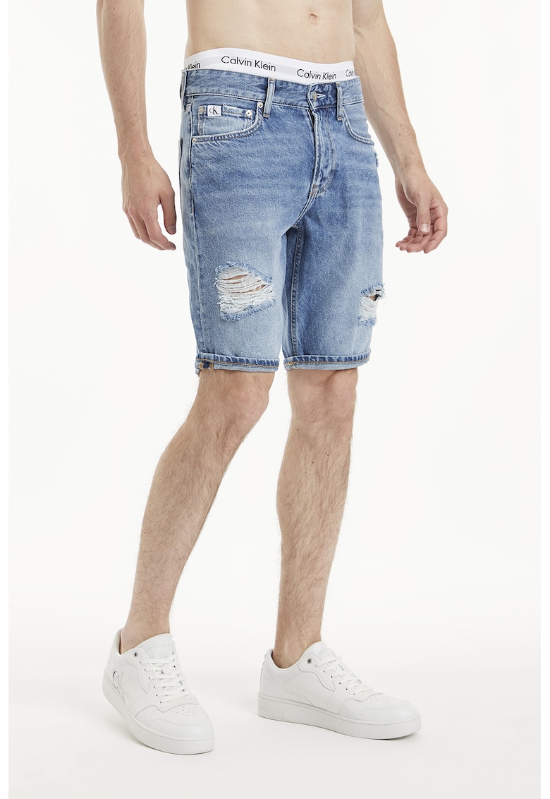 CALVIN KLEIN JEANS Дънкови бермуди с протрити зони за Мъже CALVIN KLEIN JEANS Дънкови бермуди с протрити зони за Мъже