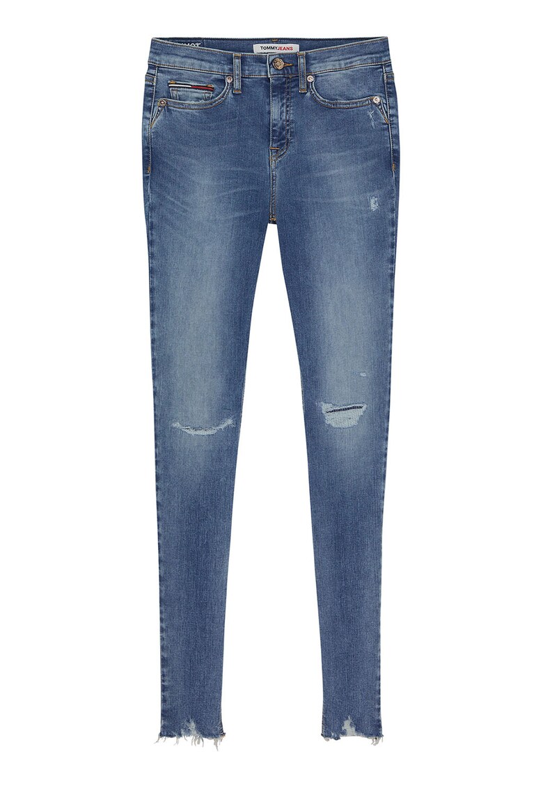 Blugi skinny cu aspect deteriorat