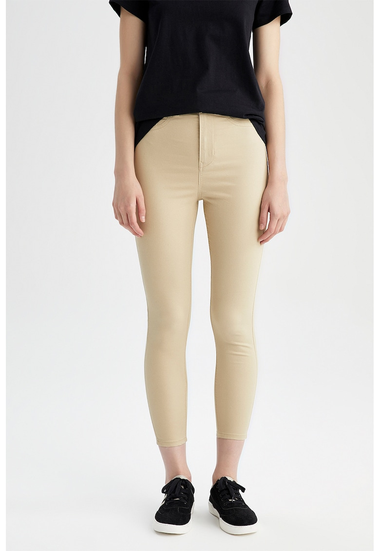 Pantaloni skinny cu talie inalta