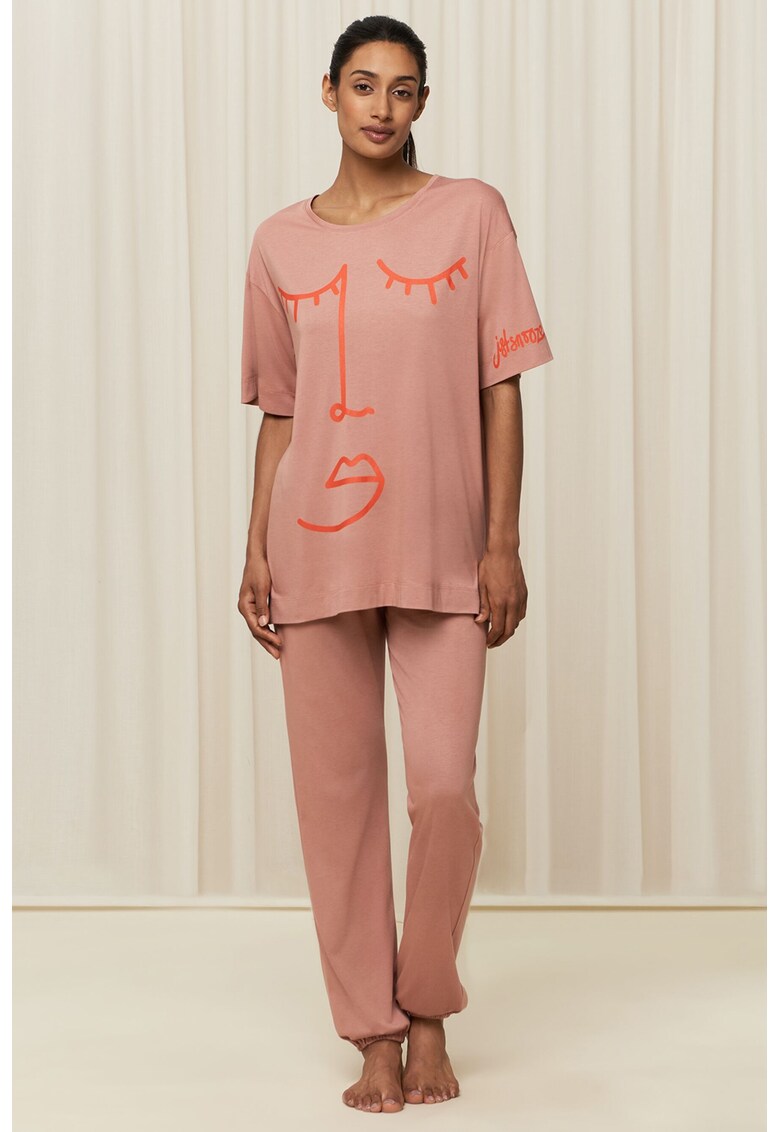 Пижама с модал и памук с щампа