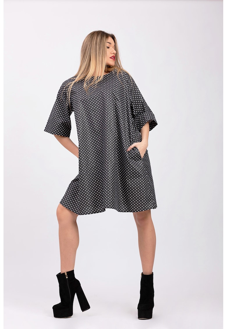 Rochie cu imprimeu floral si maneci medii