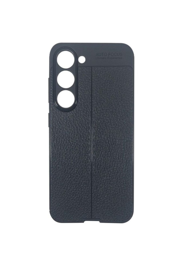 Husa de protectie Leather Texture Shockproof pentru Samsung Galaxy S23 - Negru