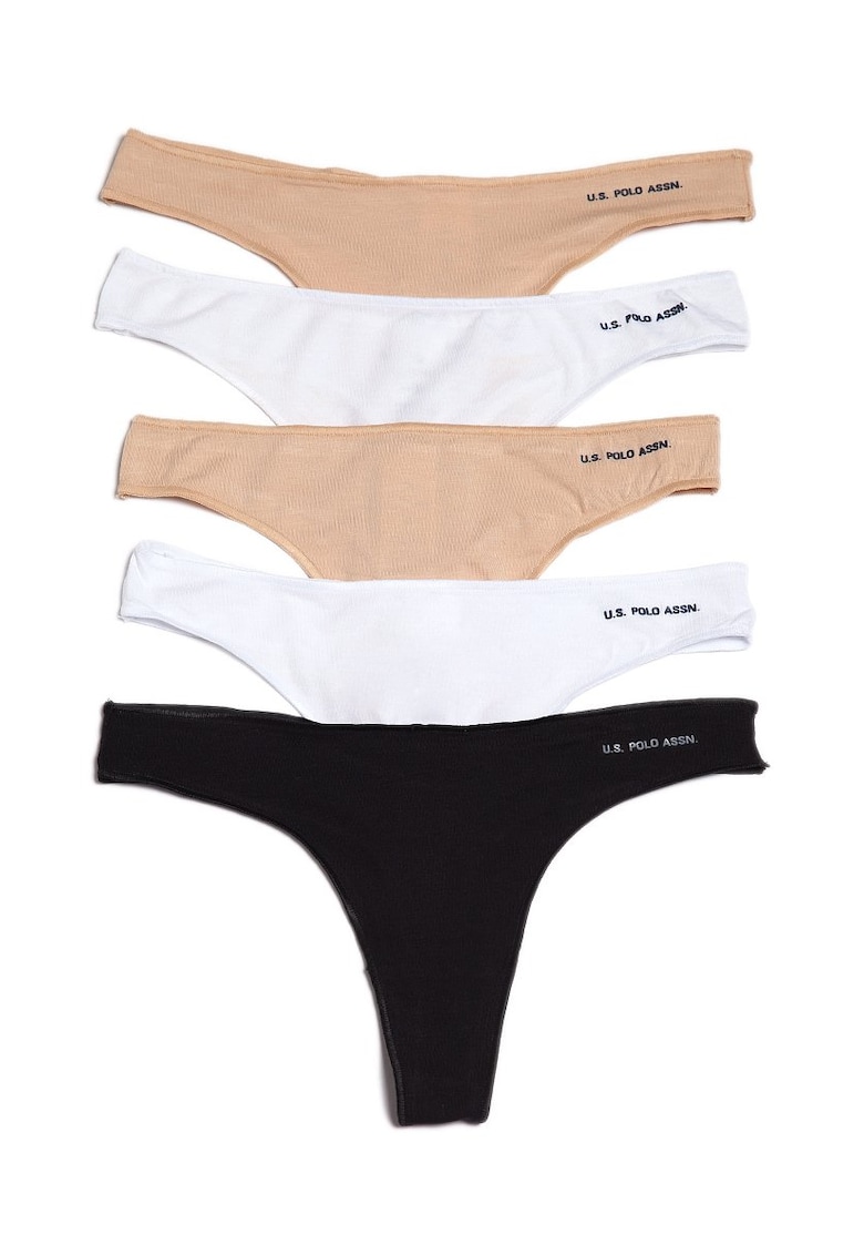 Set de chiloti tanga - 5 perechi - Multicolor