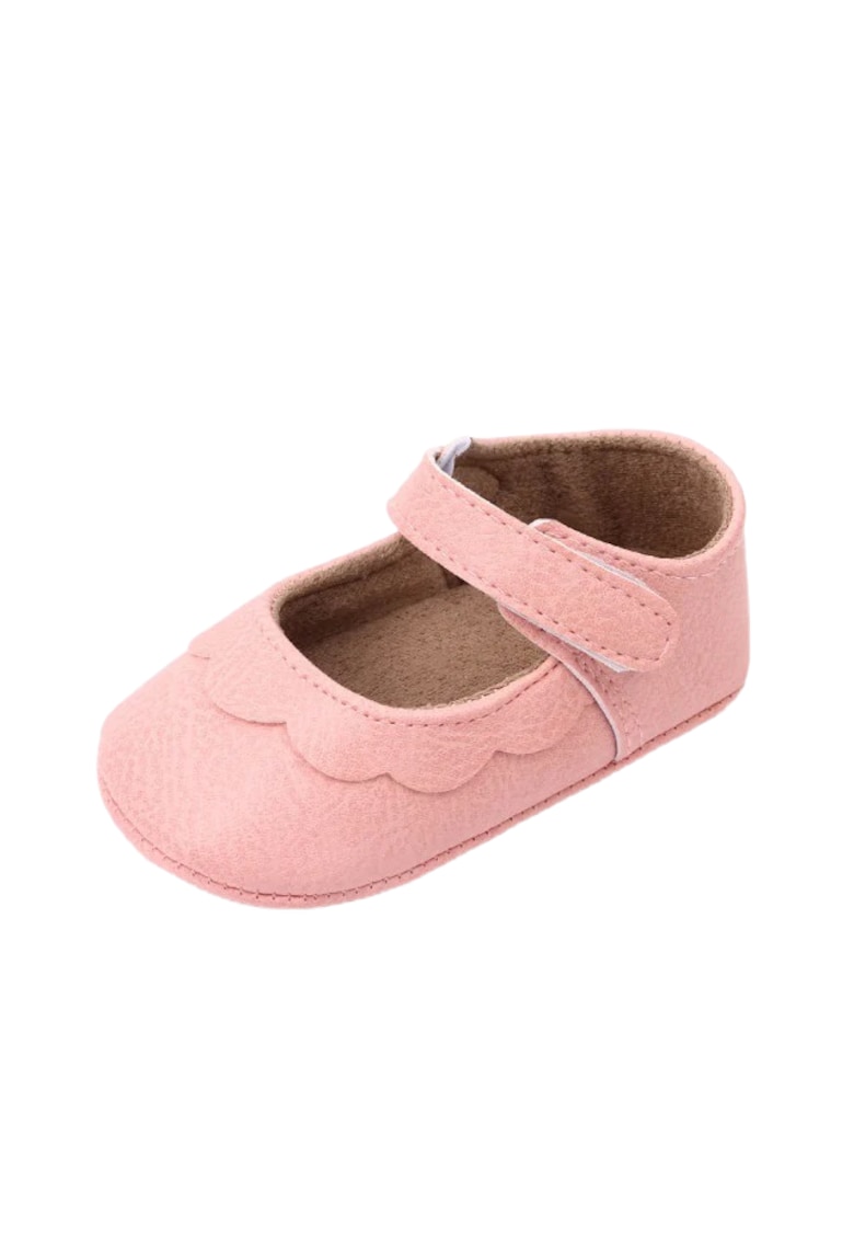 Pantofi Cu Volanas Pentru Fetite - Velcro - Elegant - Piele ecologica - Roz