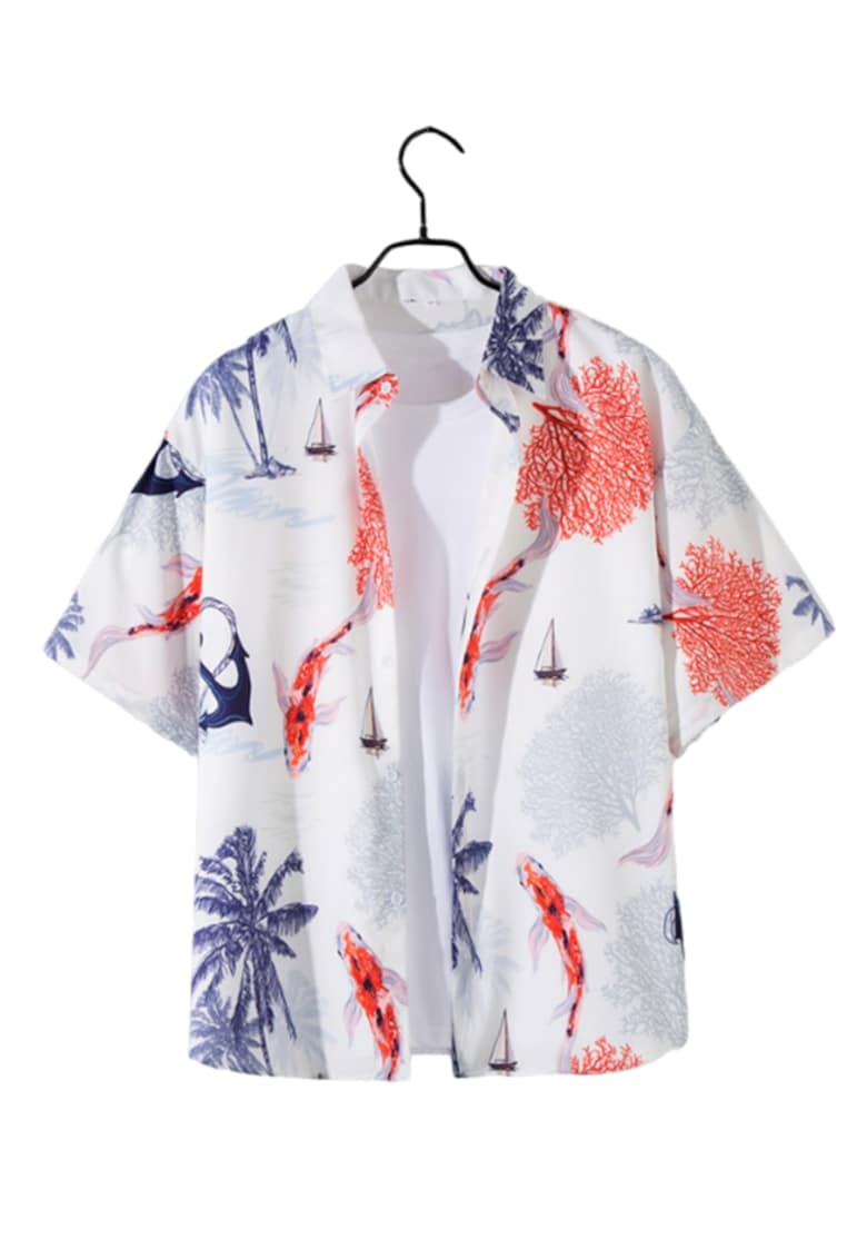 Camasa barbati - maneca scruta - croi lejer - model summer sea - EFAYN